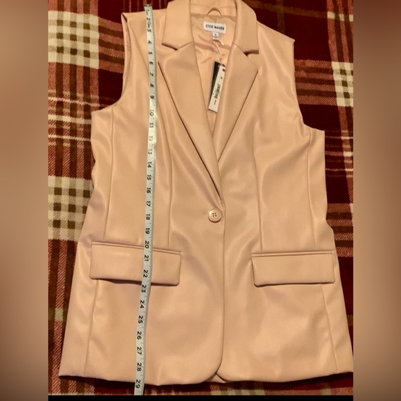 Steve Madden Women Pink Tailored Vest Imitation Leather. Small - Picture 9 of 13